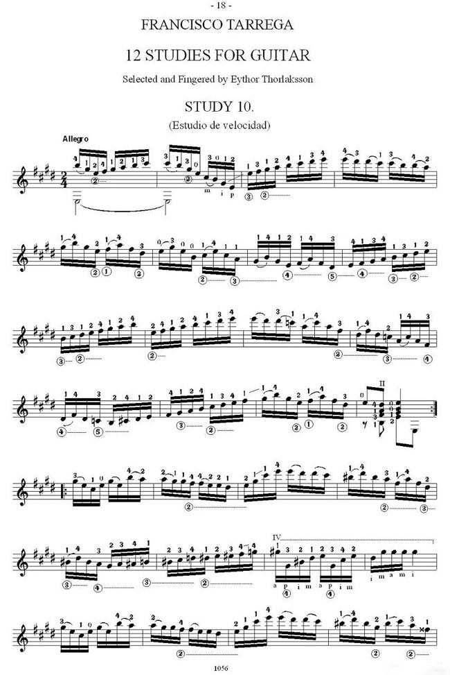 他雷加12首练习曲之10